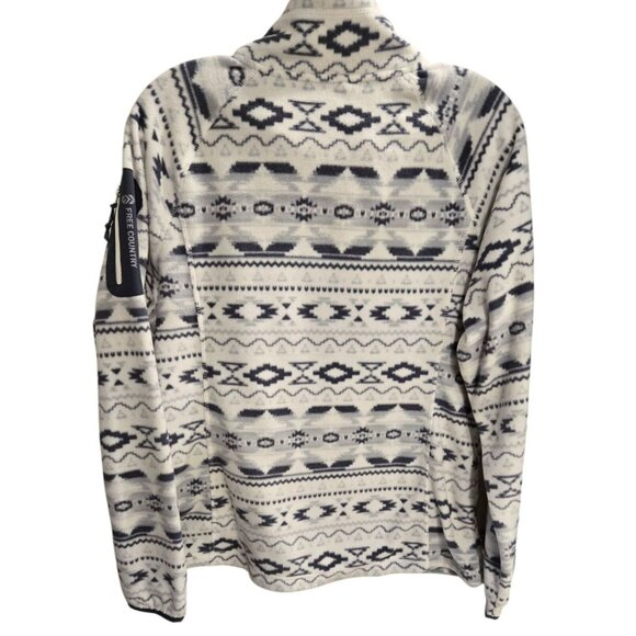 Free Country Womens Full-Zip Polar Fleece Jacket Aztec Print Large - Picture 2 of 9